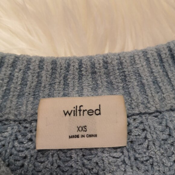 Aritzia Wilfred Essential Chenille Sweater in Light Blue - Size 2XS - Picture 3 of 5
